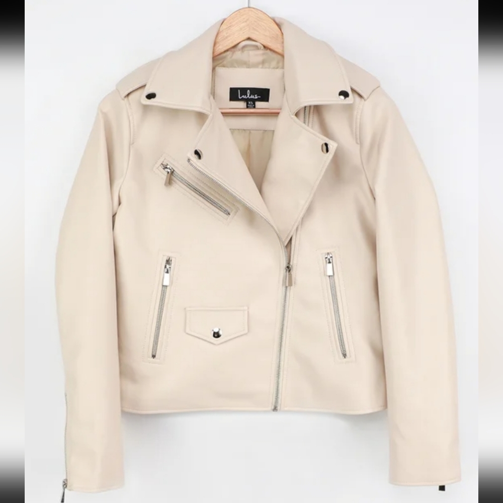 NWT LULU'S Vegan Leather Moto Jacket Coat Size M